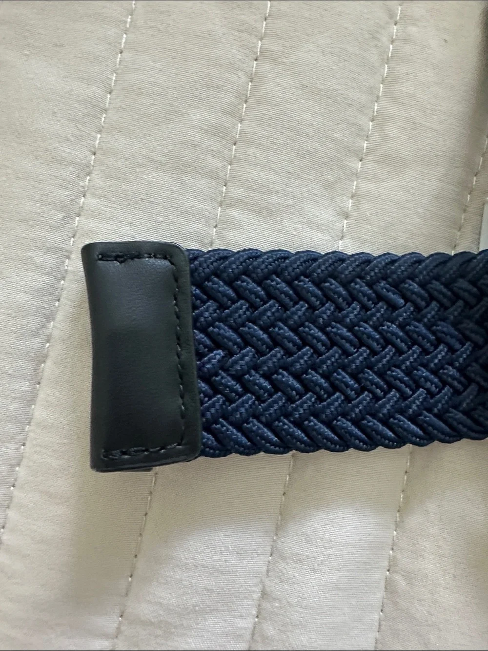 Nike Men's Navy and Black Woven Stretch Belt